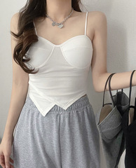 Women's one-piece cupless push-up halter top with detachable pads, stylish, versatile, and flattering for summer.