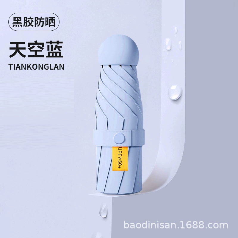 Umbrella, small capsule solar-powered, sun protection, UF-protection