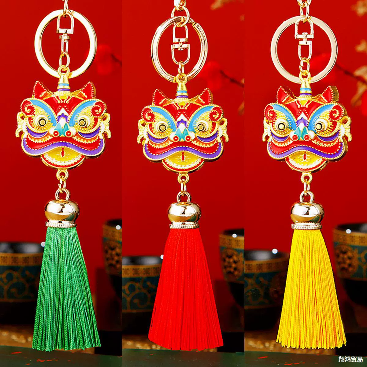Национальный прилив новый китайский стиль пробуждается с бахромой автомобильный брелок металлическая мужская и женская сумка подвеска цепочка для ключей для бизнеса небольшой подарок