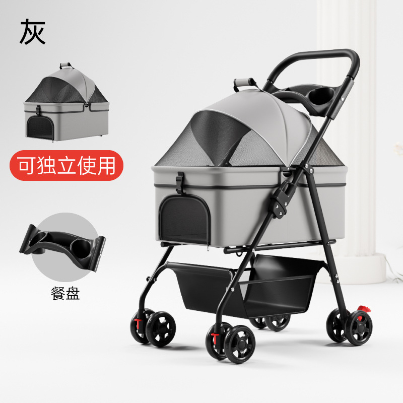Carrito Separable para Mascotas Metal Plegable para Perros y Gatos Viajes
