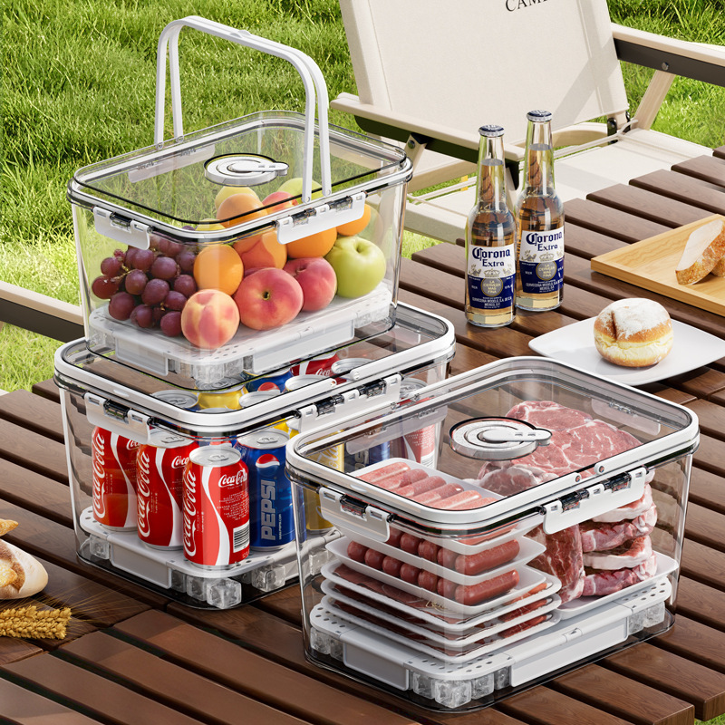 フルーツ弁当箱ポータブルキャンプピクニックモバイル小型冷蔵庫食品グレードポータブル鮮度保持ボックス密封された大型サイズ|undefined