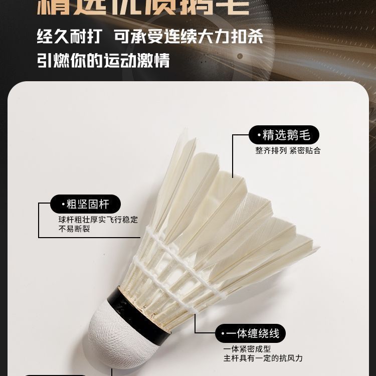 精彩永恒G6正品羽毛球鹅毛比赛室外专业训练竞技首选飞行稳24只装|undefined