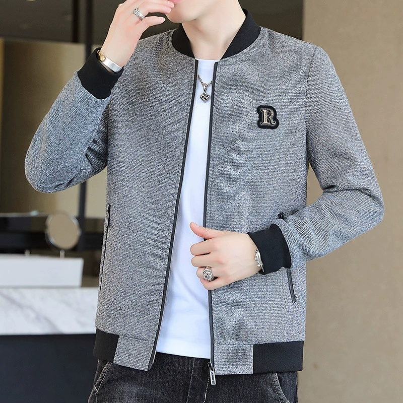 Новая осенняя шерстяная куртка мужская повседневная бизнес-куртка среднего возраста тенденция большой размер папа бейсбольный костюм мужчина