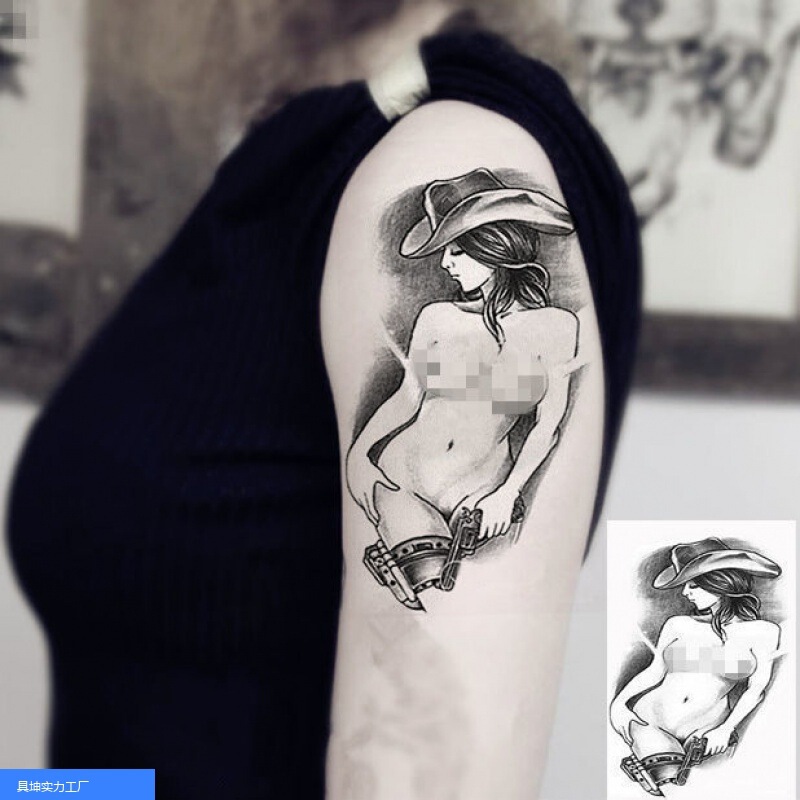 Sexy Beauty Long-Lasting Waterproof Tattoo Stickers, Simulated Half-Arm, Male Flower Arm, Female Sexy, Geisha Gun Alternative
