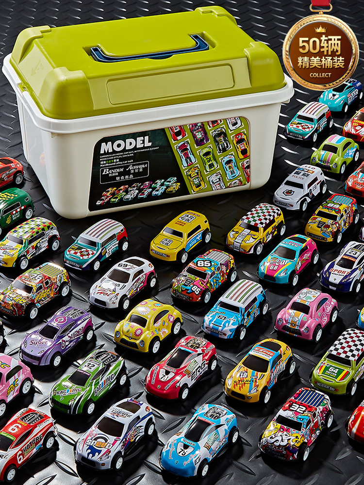 Cubo de almacenamiento Colección Edición 30 Aleación de carreras de hierro coche Tire hacia atrás coche de aleación múltiple coche en vivo coche al por mayor