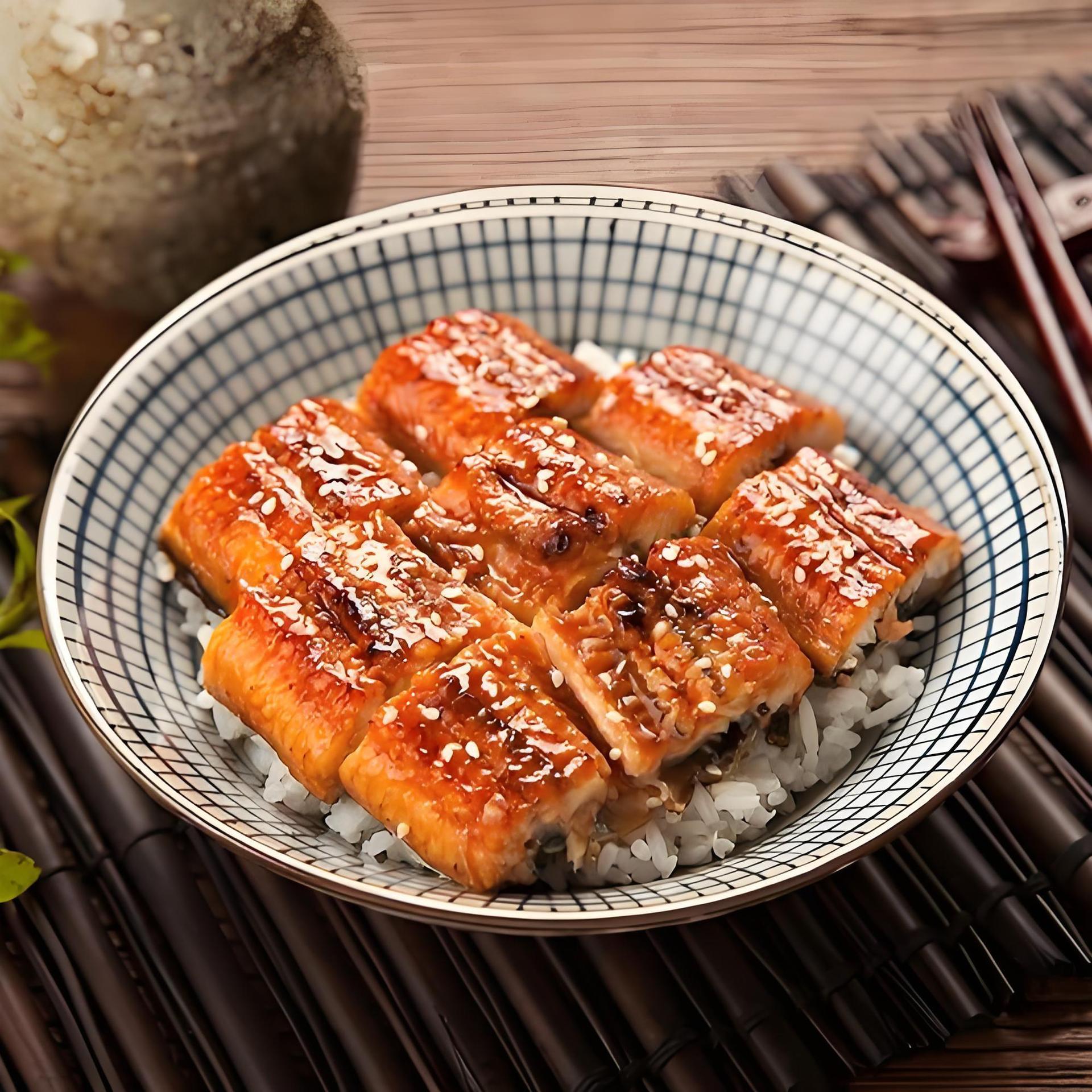 百鲜荟日式蒲烧鳗鱼白烧鳗鱼加热即食超大烤鳗鱼饭半成品寿司商用