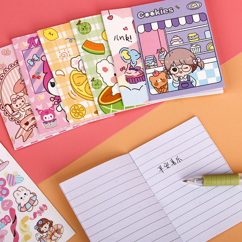 Cartoon Mini Notebook Creative Stationery Notebook Soft Cover Composition Book 64 Pages Kindergarten Elementary School Prize Small Gift Wholesale