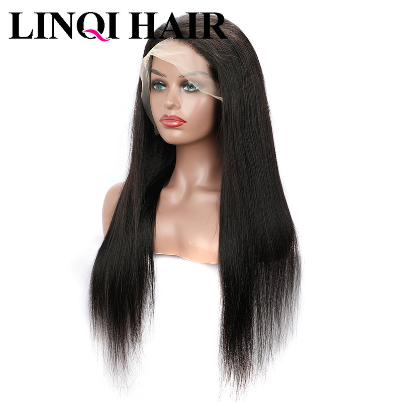 Real Human Hair Wig Lace Cap Full Real Hair Women Lace Wig 13X6 Straight Hair Natural Color