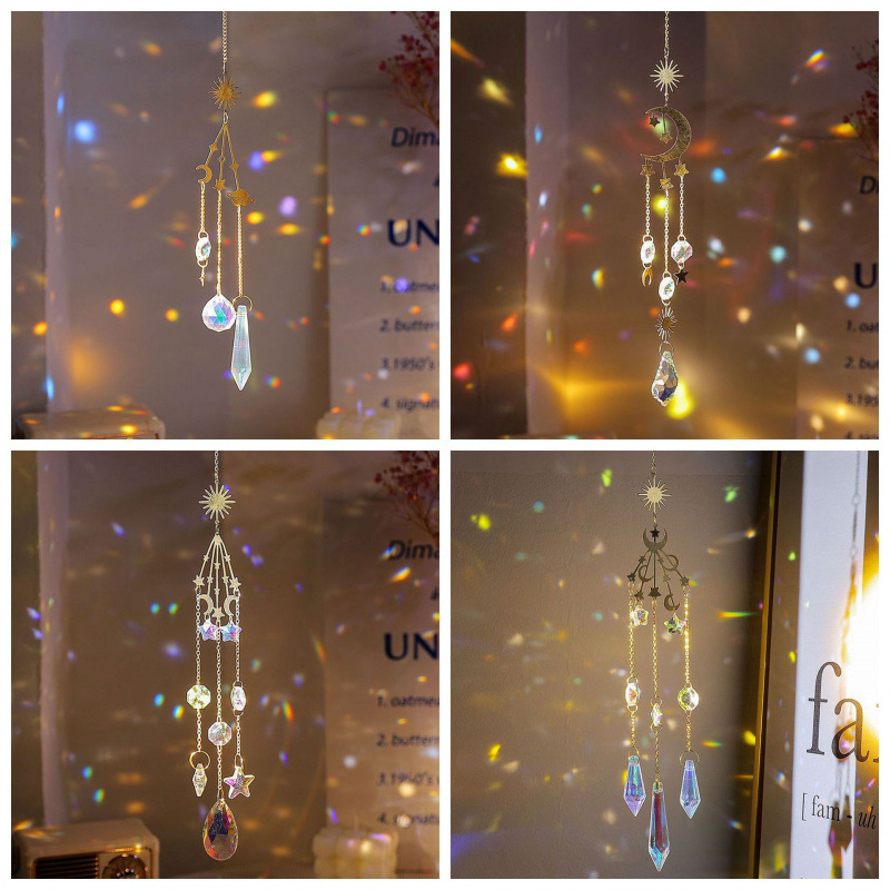 Apanhador de sol em cristal pingente arco-íris para quarto_voghion.com