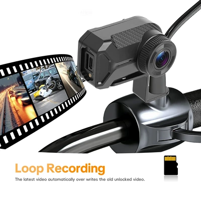 Motorcycle driving recorder Cam with Loop Recording and