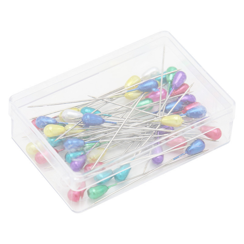 Aguja en forma de pera, aguja fija, juego de aguja de cuentas en forma de pera, aguja perlada de posicionamiento de cabeza grande cosida a mano en color