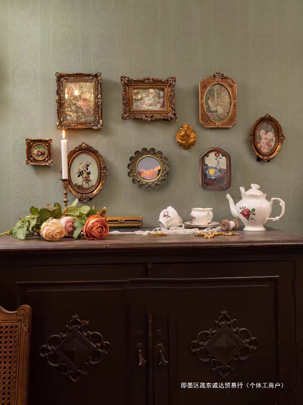 Wholesale Retro European Style Relief Photo Frame Picture Frame Home Accommodation Wall Decoration Literary Light Luxury Carved Wall Hanging Photo