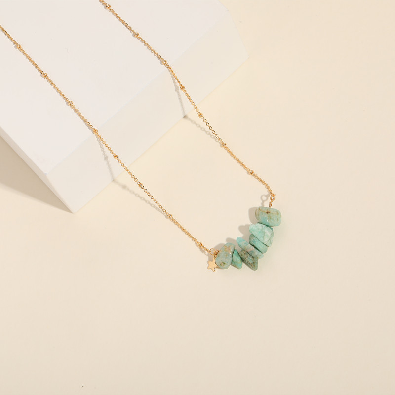 Womenu0027S Simple Style Geometric Copper Natural Stone Necklace Plating Copper Necklaces