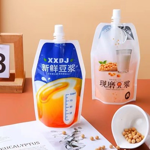 In-Stock Wholesale Soy Milk Spout Pouches, Convenient Transparent Stand-Up Bags, Beverage Bags, Water Bags, Real Fruit Juice Bags, Stand-Up Bags