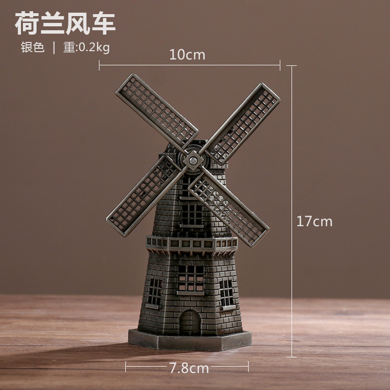Silver dutch windmill decorative ornaments