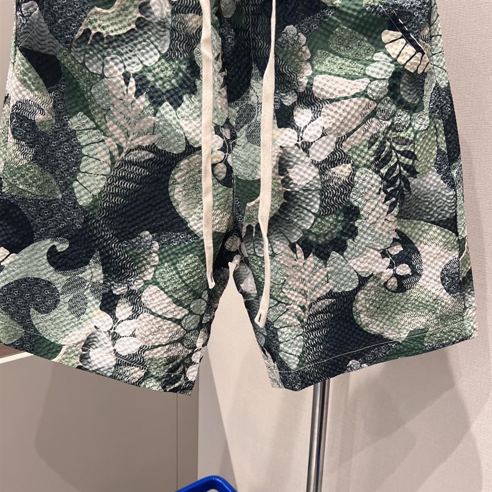 New Summer Thin Men's Casual Printed Quick Drying Beach Shorts Plus Size Straight Leg Five Point Pants_viptrois.com