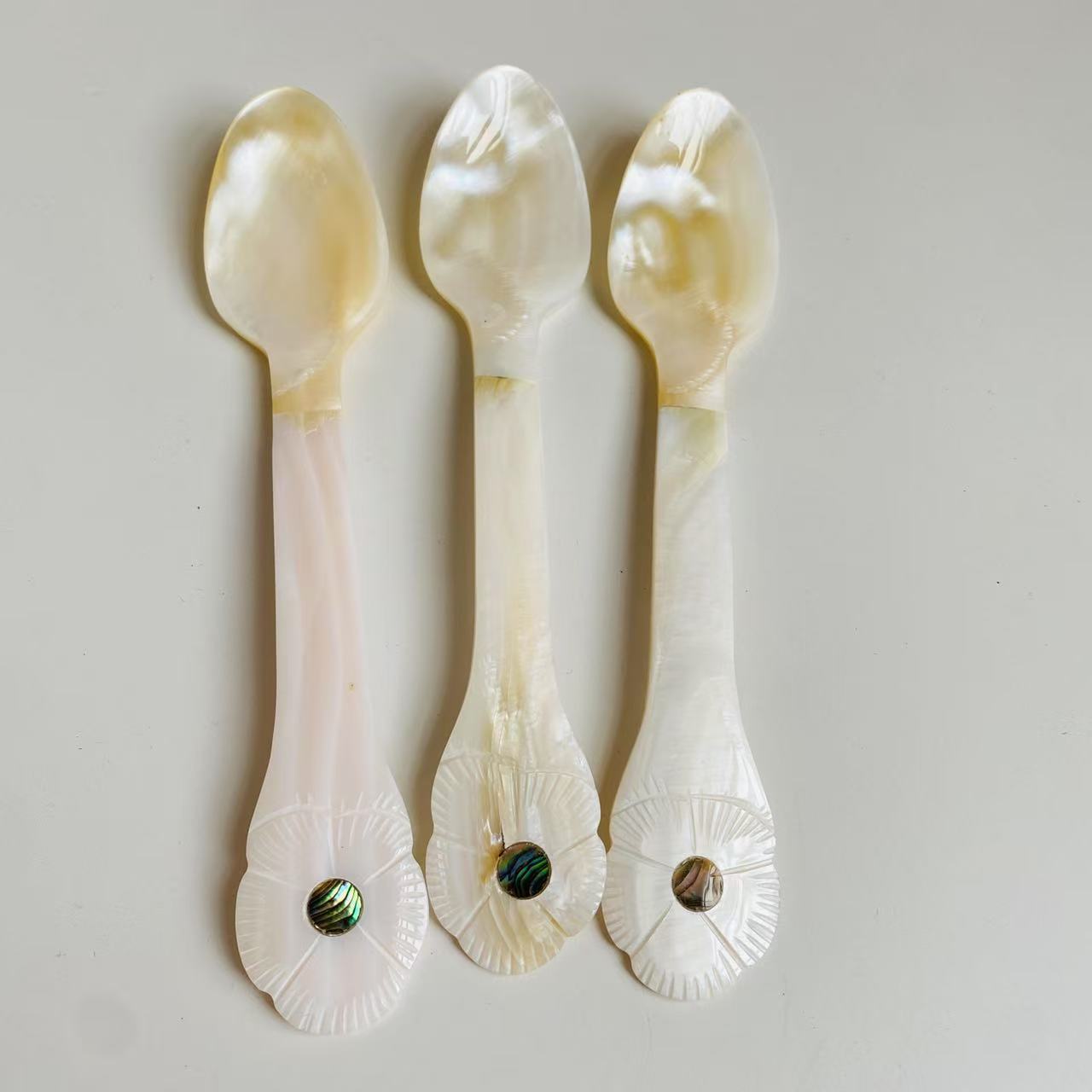 Vintage Perlmutt Dessertgabel Und Kaffeelöffel Set_voghion.com