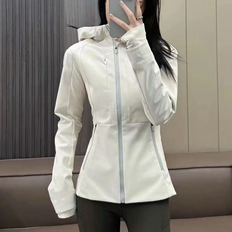 Lulu Style Softshell Jacket Cross Women's Sports Coat with Hood, Fleece-Lined, Warm, Windproof, Dustproof