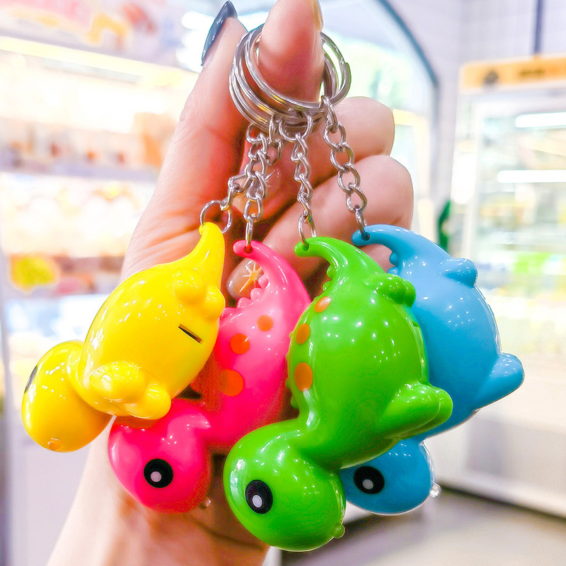 BS-654 Candy Color Dinosaur LED Luminous Keychain Creative Luggage Pendant Gift Wholesale Promotion