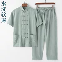 Summer retro set, Hanfu for elderly, with short sleeve, Chinese style