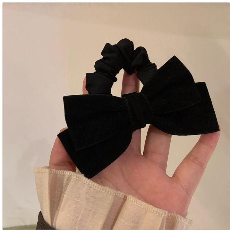 Black brand high quality hair rope with bow