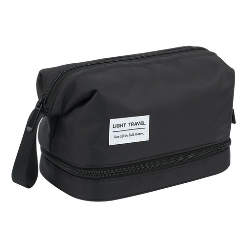 Large-capacity double-layer toiletry bag with wet and dry separation Korean men's cosmetic storage bag portable cosmetic bag