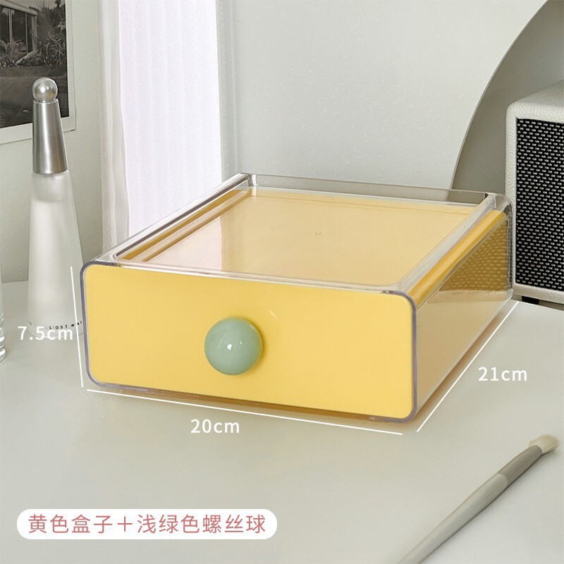 亚克力桌面收纳盒抽屉式可叠加学生宿舍文具整理化妆品收纳置物架|undefined
