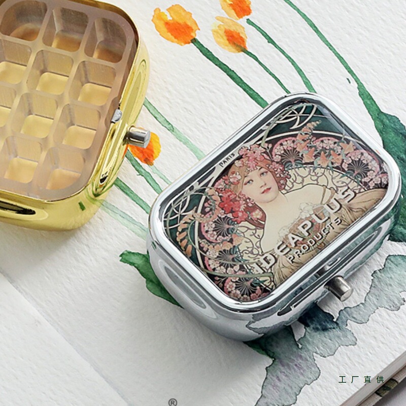 Travel Mini Watercolor Paint Packaging Box Retro Chubby Small Square Box 1ml Color Palette Hand Account Mini Convenience