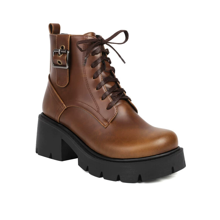 2024 весна и осень короткие сапоги на низком каблуке женские трансграничной внешней торговли большие размеры 40-43 оптом женские сапоги на ремешке Ботинки Martin пряжка на ремне