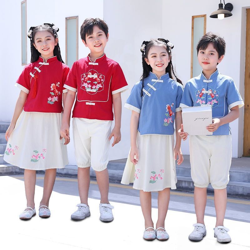 十一儿童演出服唐装学生民国国学合唱幼儿园朗诵表演日常儿童汉服