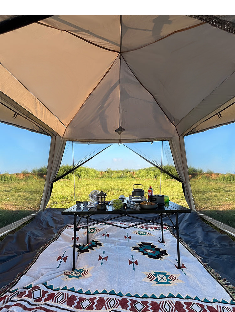 Mesh Integrated Automatic Vinyl Canopy Rainproof Sun Protection Mosquito Tent Camping Beach Courtyard Pergola