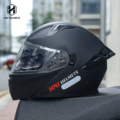 Vehicle Safety Helmet, Motosiklet kaskı (dəbilqə) - f888-matte-black-white-film-m