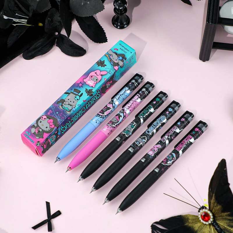 Sanrio Halloween Series Retractable Gel Pens Blind Box High-Value Kuromi Dark Series Black Gel Pens Sanrio Halloween Series Retractable Gel Pens Blind Box High-Value Kuromi Dark Series Black Gel Pens