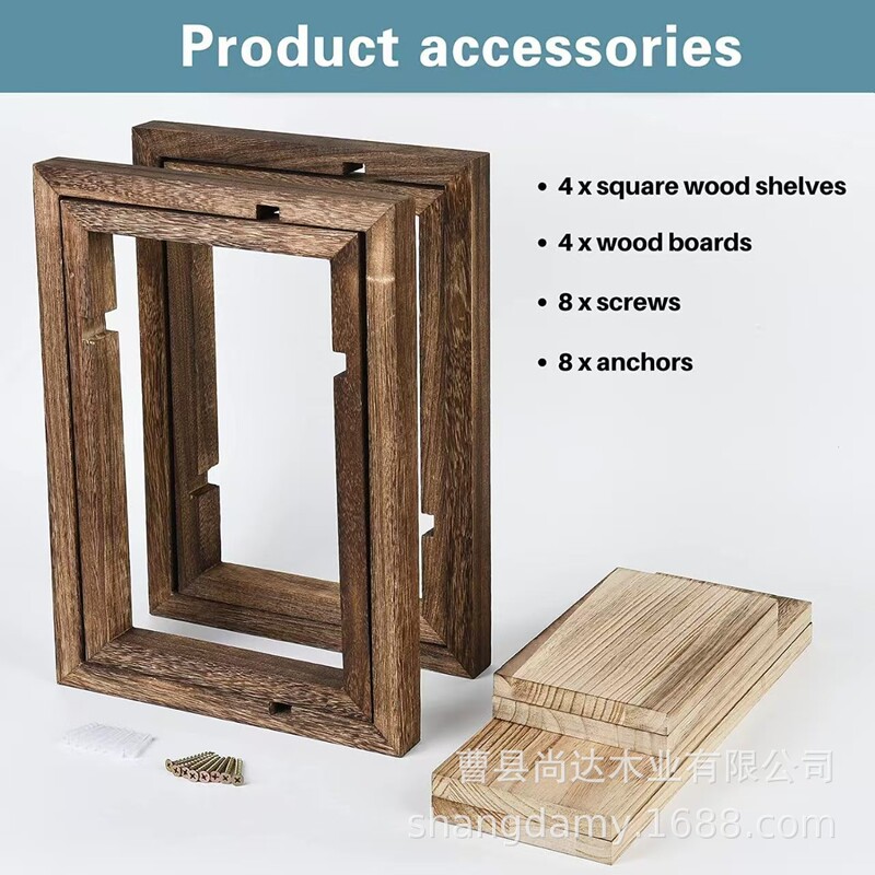 Retro Wooden Square Photo Frame Wall Hanging Rack for Home Living Room Wall Storage Rack Bedroom Wooden Decorative Storage Rack Retro Wooden Square Photo Frame Wall Hanging Rack for Home Living Room Wall Storage Rack Bedroom Wooden Decorative Storage Rack