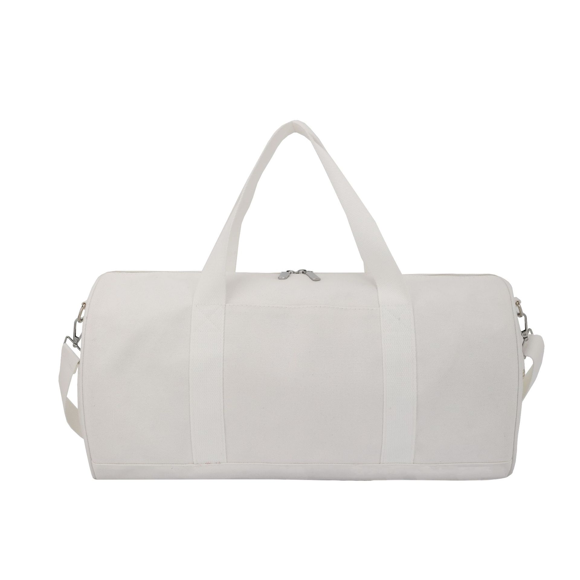 Nueva bolsa de viaje cilíndrica de transferencia térmica de lona pequeña bolsa deportiva al aire libre ocio bolsa de baile bolsa de ejercicio puede imprimir logotipo