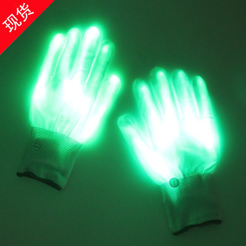2016 New LED Single Color Illuminating Gloves LED Green Light Illuminating Gloves Bar Discoteque Party Decorative Gloves
