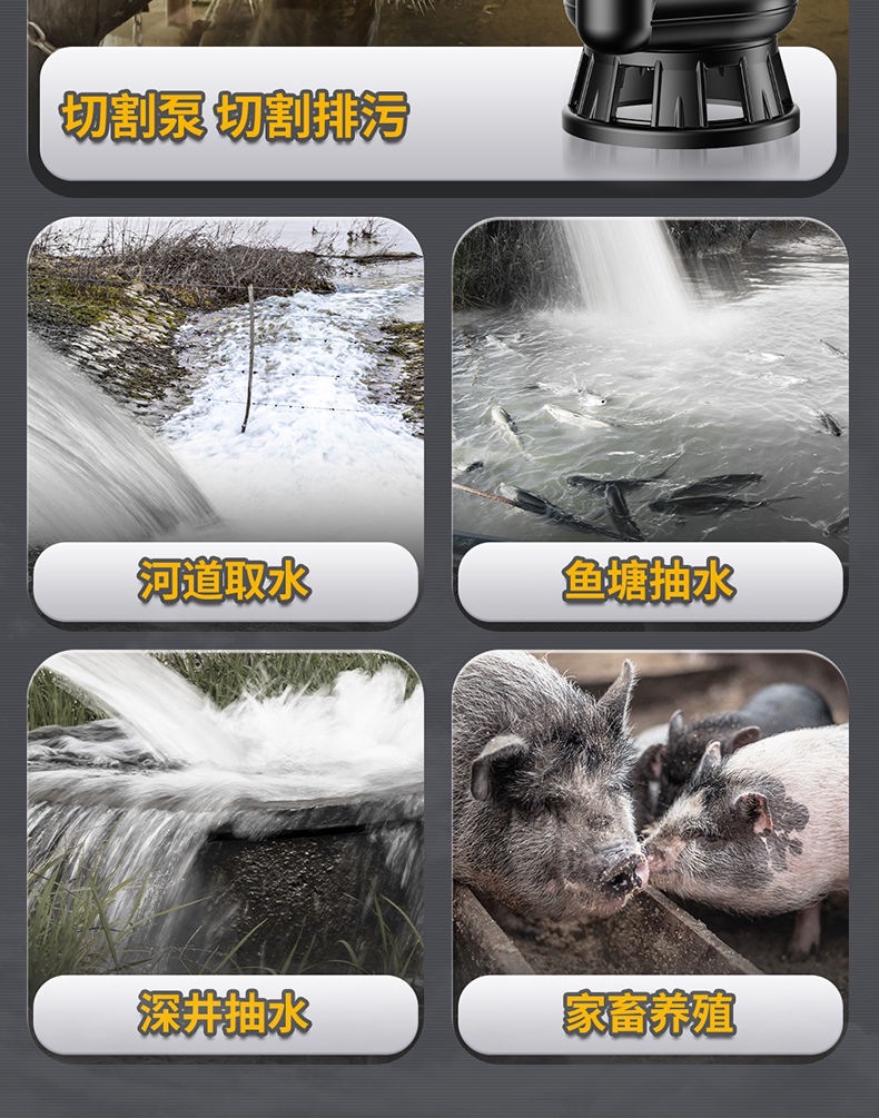Yangzi Dc Submersible Sewage Cutting Pump 12V/24V/48V/60V Universal Electric Battery Car Water Pump 2