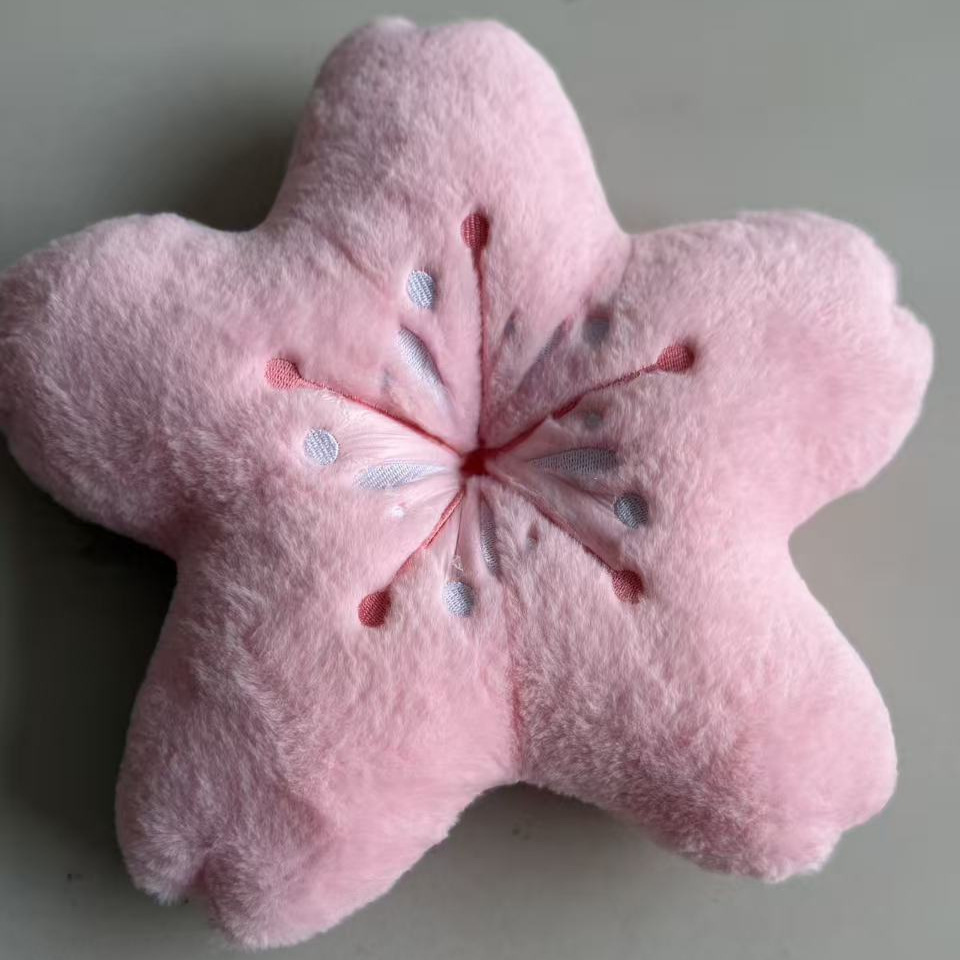 Pink Cherry Blossom Cushion, Cherry Blossom Pillow, Double-Sided Embroidered Flower Sofa Cushion, Office Chair Cushion, Gift Dropshipping