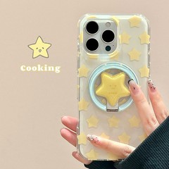 黄色星星笑脸磁吸支架适用iPhone15promax苹果16手机壳14旋转17女