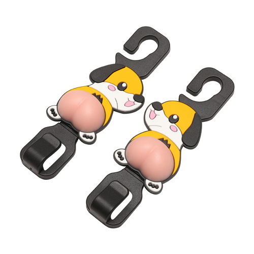 Car cartoon butt soft rubber hook Car interior supplies seat back universal pendant strong hook
