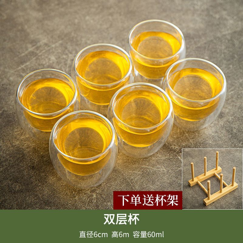 두꺼운 이중층 컵*6+2칸 컵 홀더