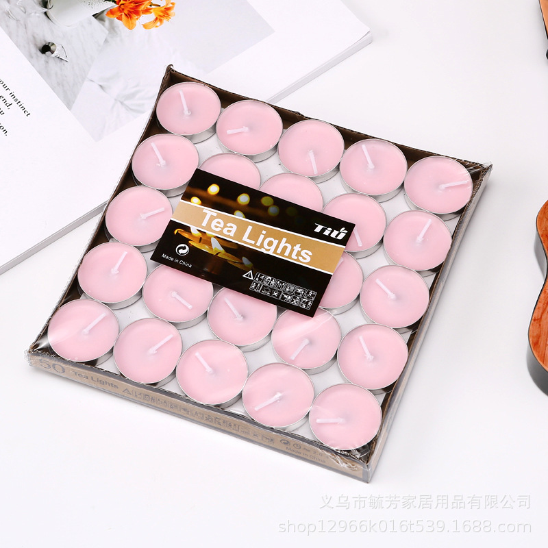 Velas de aromaterapia sin humo Día de San Valentín Imagen de péndulo romántico Fragancia redonda 5g 50 piezas Té caliente Cera de té al por mayor