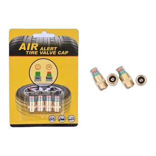 Car Tire Pressure Caps, Tire Pressure Warning Caps, Monitoring and Detection Caps, Set of 4, In-Stock, Vehicle Safety Warning