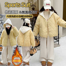 女童棉衣冬装2025新款儿童装加厚羽绒棉袄外套小女孩冬季时髦棉服