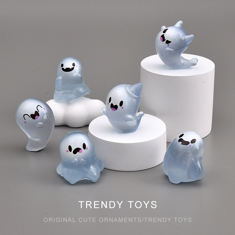 Halloween Luminous Ghost Trendy Play Cute Grain Blind Bag Office Desktop Small Ornaments Keychain DIY Decorations Accessories