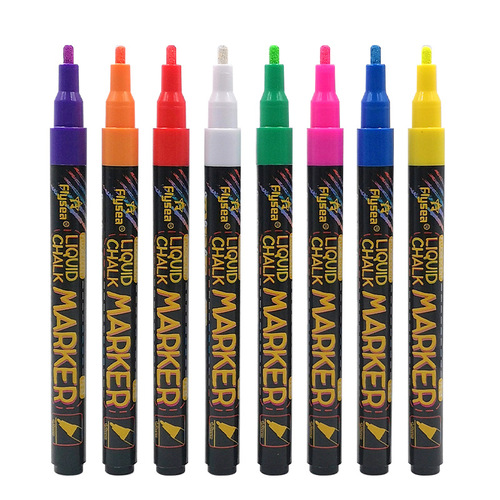Cross-border LED electronic highlighter water-based wet-wipe liquid chalk 8-color milk tea shop advertising board luminous light board pen