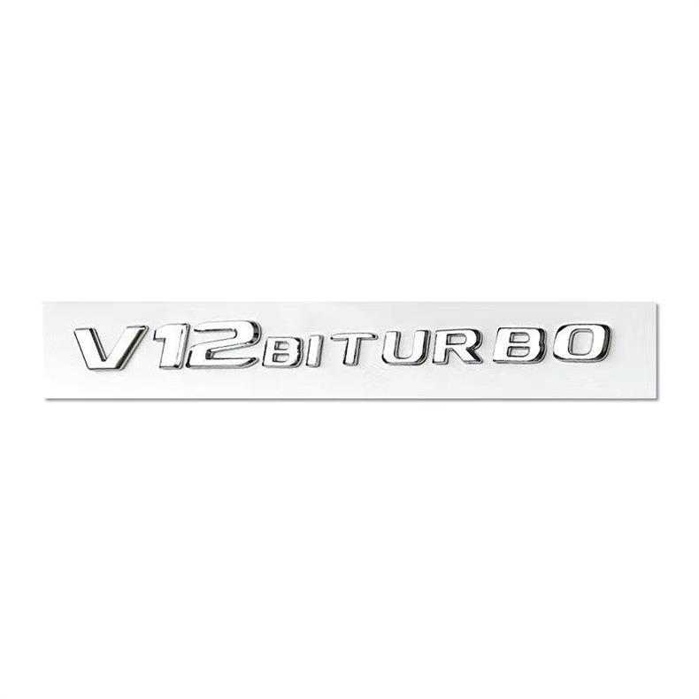 Suitable for Mercedes-Benz V8 BITURBO, side fender emblem, dual-turbo rear tail emblem, lettering, car sticker