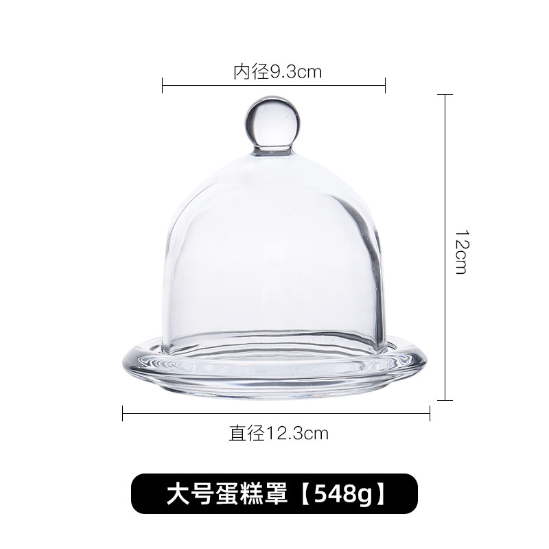 Bandeja de pastel a prueba de polvo pan postre merienda placa cubierta de vidrio Placa de desayuno buffet Placa de exhibición de frutas con tapa