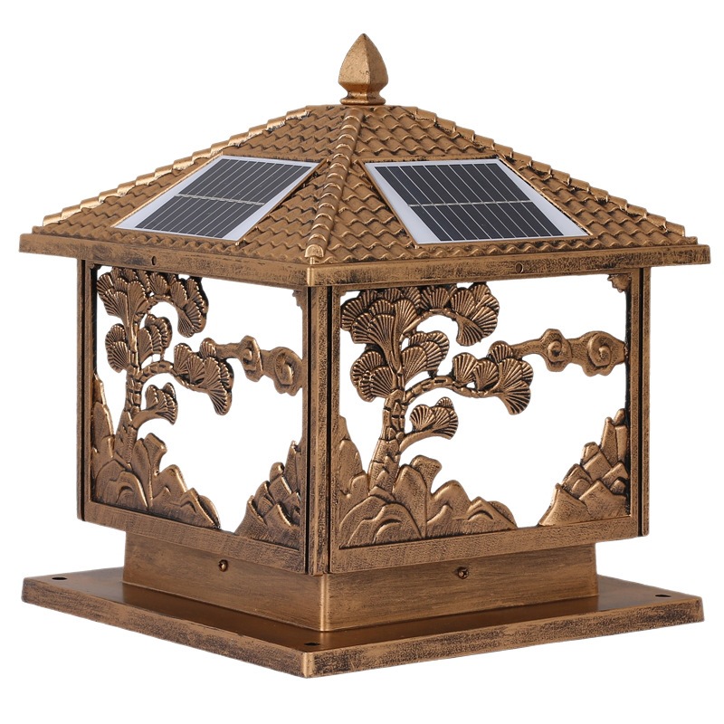 Solar Column Head Lamp, Garden Courtyard Lamp, Villa Wall Lamp, Household Door Lamp, Outdoor Waterproof Door Pillar Lamp 5