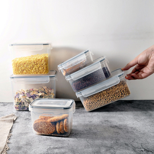 Manufacturer Kitchen Grains and Cereals Storage Jar Dried Fruit Storage Fridge Sealed Jar Food Lock Box Seasoning Box 